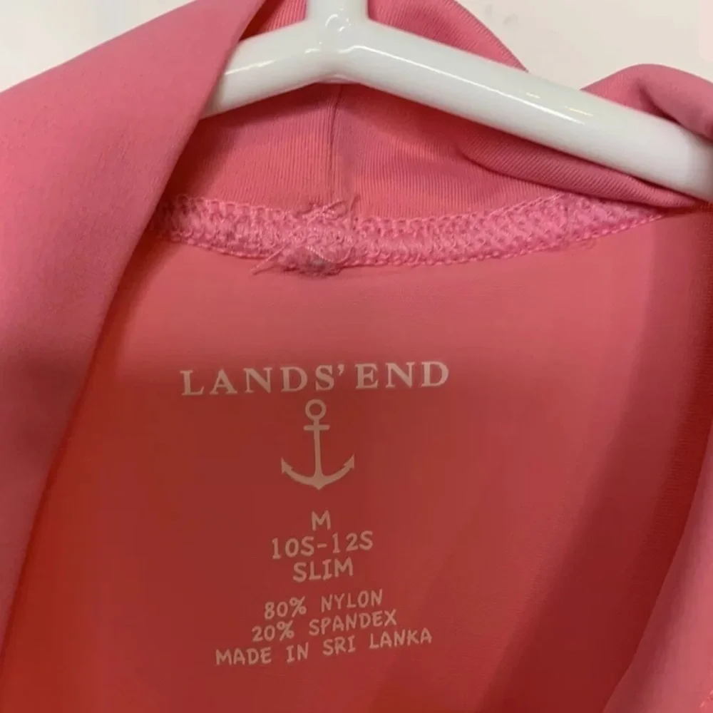 Lands End Girls Swim Shirt Size 10/12 Slim Pink